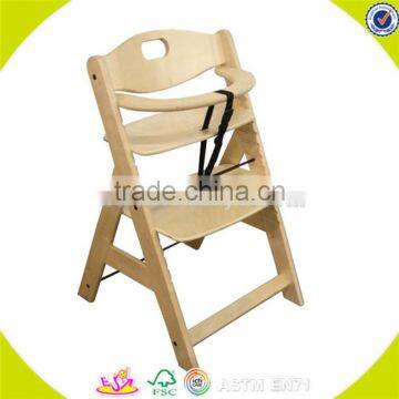 Cheap price baby high chair Restaurant Infant Feeding Antique Wood Baby High Chair W08F019