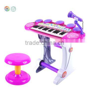 Dongguan toys manufacturer Customized Plastic 37 keys Piano, Kids Electronic Music Keyboard Playset, Toys Music Instrument Set