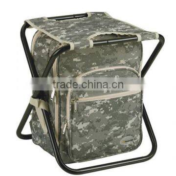 Steel Frame and 600D Backpack Cooler Chair , Travel Camping Chair, Cooler Bag