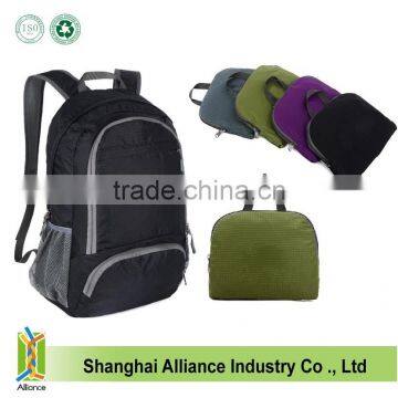 2015 New Design Fashion Light weight Fold Up Promotional Waterproof Foldable Backpack