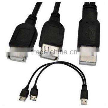 2016 new USB 2.0 Male to 2 Dual USB Female Jack Y Splitter Hub Adapter Cable