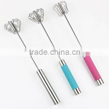 Popular Food Grade eggbeater Stainless Steel Egg Whisk With Colorful Handle