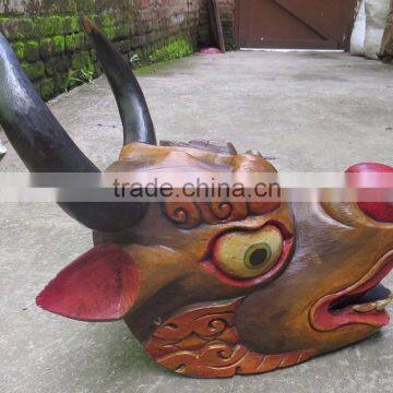 Dragon Mask Wall Hanging Decor Handmade in Nepal