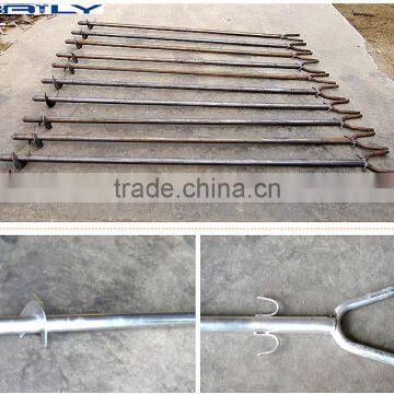 Factory sale high quality steel ground screw fork anchor for greenhouse building