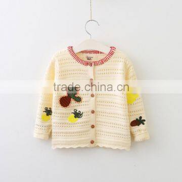 Trendy stylish girls handmade crochet sweaters pineapple embroidery cardigan coat