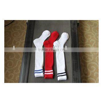 100 pairs of thick nylon football socks for children and adults.dark royal blue with two gold stripes