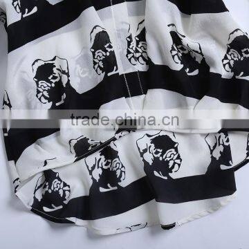 2015 HOYUGO Latest Printed Blouse Designs, Model Loose Blouse, Lao Silk Blouse Wholesale Manufacturer in China. photo-3