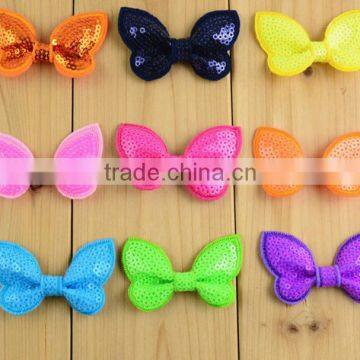 DIY butterfly knots with sequines shiny bow knot hair accessories for children shiny ribbon bow clothing accessories