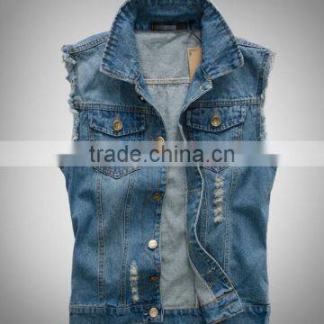 zm35658a Korean man jeans waistcost vest fashion denim jacket