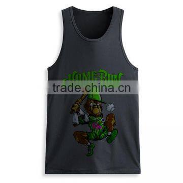 Cheap Printed Front 100 Cotton Wholesale Men Bodybuilding Custom Stringer Tank Top photo-5