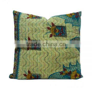 Vintage Kantha Cushion Hand Embroidered photo-3