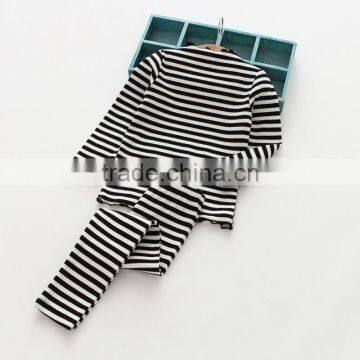 Wholesale Simple Stripe Cotton Soft Two Pieces Set Girl Pajamas photo-5