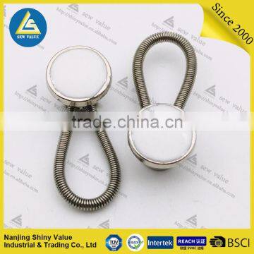 Factory directly supply quick fitting collar button extenders in different colors crystal-set with elastic in the spring