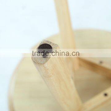 Round Top Side Table Solid Wood Living Room End Table photo-3