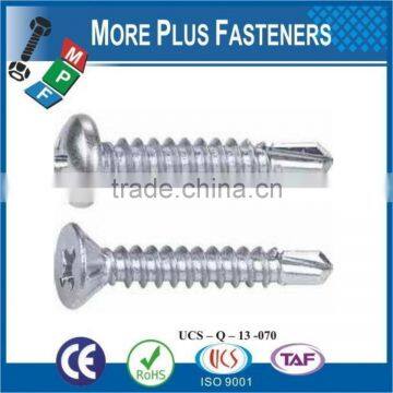 Made in Taiwan Flat Head Six Lobes Countersunk Hexagon Head Pan Head Self Drilling Screws