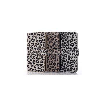 Attractive leopard stand leather case for galaxy S5 i9600