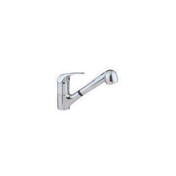 Contemporary Pull Out Spray Brass Kitchen Mixer Taps / Single Lever Kitchen Faucet