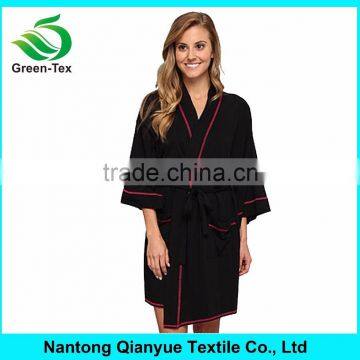 Black Short Women's Modal Robe Bride Bath Robe Wholesale