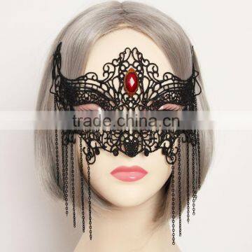 Gothic Vampire Fox Mask Elegant Black Lace Halloween Carnival Jewellery Accessories Party