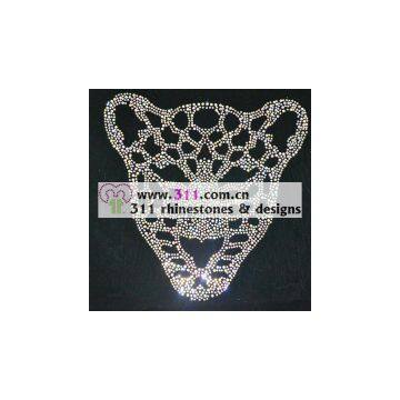 311 animal leopard hot-fix heat transfer rhinestone motif design