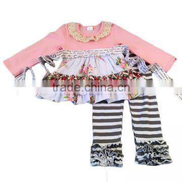 Girls Cheap Boutique Fall And Winter Outfits 2017 High Quality Ruffles Outfits photo-2