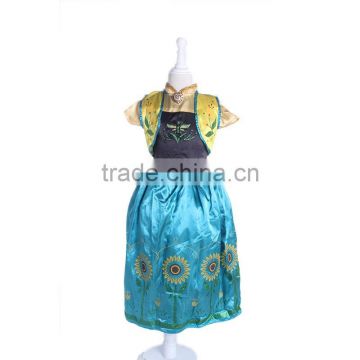 Hot sales frozen princess dress elsa princess dress frozen princess anna costume