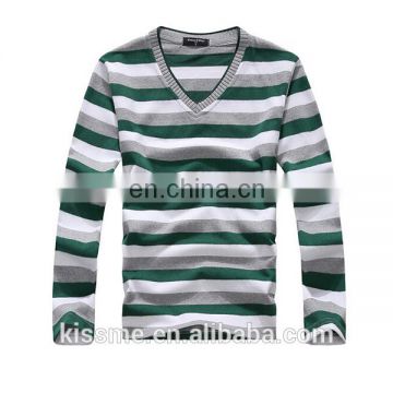 Type Plain Long Sleeve Men's Striped T Shirt