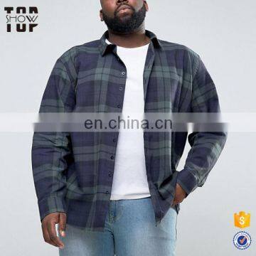 China wholesale mens clothing plus size shirts with check flannel shirt