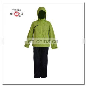 high quality custom breathability grass green rain jacket with pants