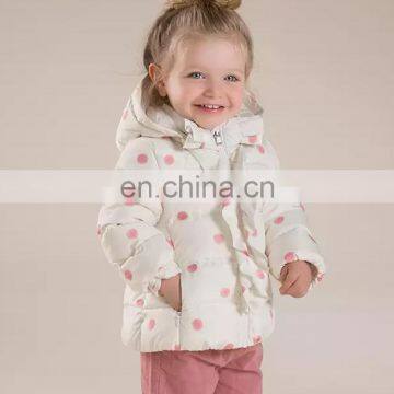 T-GC010 2016 Girls Winter Polka Dot Printed High Fashion Warm Coat photo-2