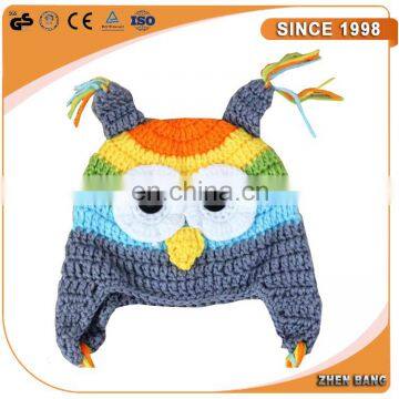 Custom Winter Hand Knitted Crochet Wool Girl Baby Hat photo-2