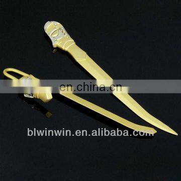 antique engraved brass letter opener