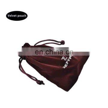 Custom printed velvet drawstring pouch fabric gift bags wholesale