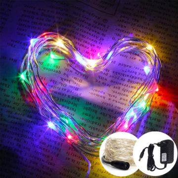 10M 33ft 100LED Copper Wire Fairy String Light with 12V 1A Power adapter Holiday Party Wedding christmas Decoration LED