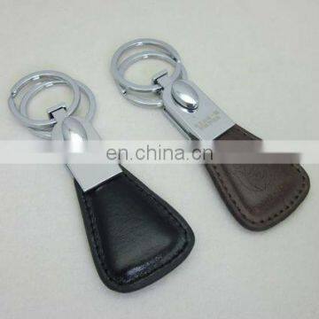 2011 metal leather keychain for promotional