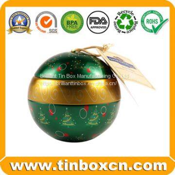 Hot Sale Metal Tin Can Christmas Ball Gift Tin Box For Christmas Gifts