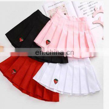 2020 summer girls kids fashion solid pleated skirt