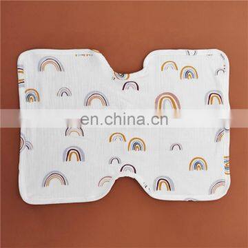 Rainbow Print Organic Cotton Muslin Comforter Blanket Burp Cloth New Born Baby Gift Set photo-3