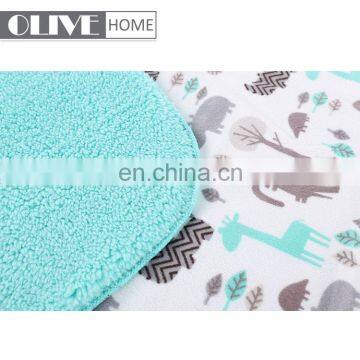 Custom Lightweight Cute Animal Printed Minky Sherpa Throw Double Sides Baby Blankets For Winter photo-4