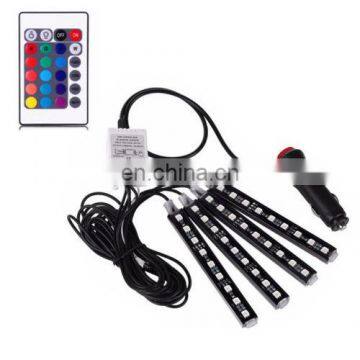 4pcs LED Strips Light RGB Led Car Interior Light Decorative With Remote Control