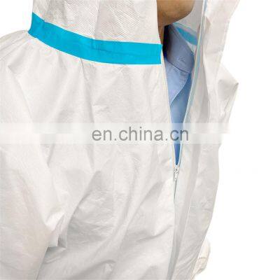 Disposable sterile medical waterproof protective isolation coverall hazmat jumpsuit clothing pp PE for personal protection