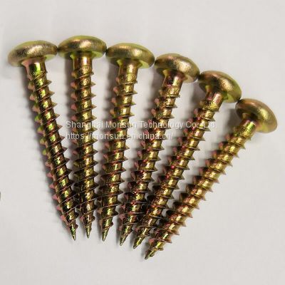 C1022 Phil Pan Head Particle Board Screws Manufacturer Yellow Zincification Wood Screw