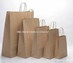 Custom printed cheap brown paper bags with handles nature kraft eco friendly recyclable paper shopping bags