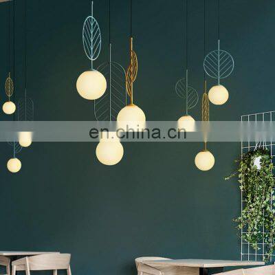 Modern Art Decorative Pendant Light Colorful Metal LED Hanging Lamp