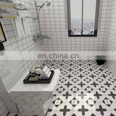 Small Tiles Black and White 300 * 300 Lattice Retro Balcony Bathroom Kitchen Tiles photo-3