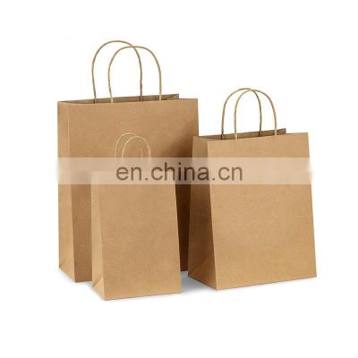 Customized take away food bag fashion shopping bag brown kraft paper bags