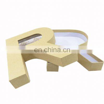 Cardboard Marquee Number R Shape 26 Alphabet Letters Paper Packaging Box for Home Decor Wedding Birthday