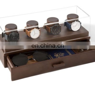 High end Custom Walnut Wooden Watch Display Stand Box