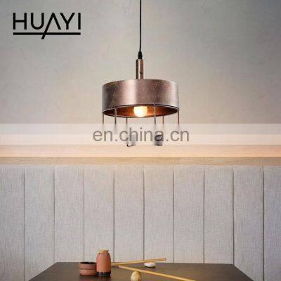 HUAYI New Design Vintage Style Iron Indoor 5W 15W Living Room Kitchen Hanging LED Pendant Light photo-2