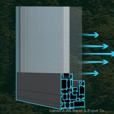 55 De-bridged Aluminum Flat Window Aluminum Profile Door and Window Aluminium Section photo-2